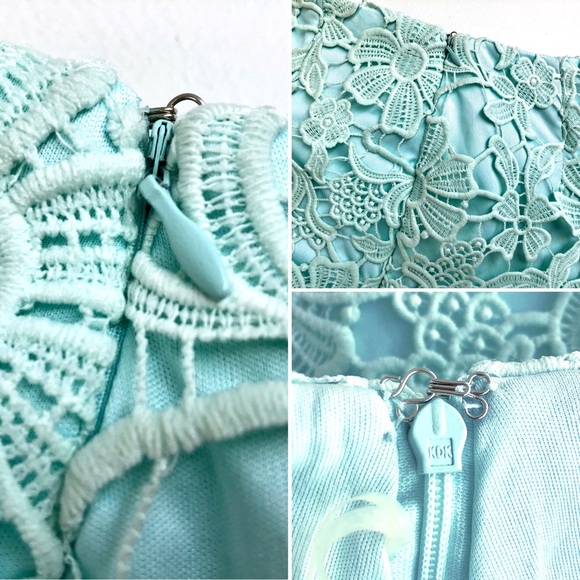 Beautiful Seafoam Green Lace Midi Skirt - Picture 7 of 16